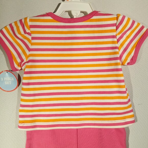 Small Wonders 0/3 Months 2 pc Summer Set YUMMY Ice Cream Stripe Pink Skort NWT - Picture 10 of 12